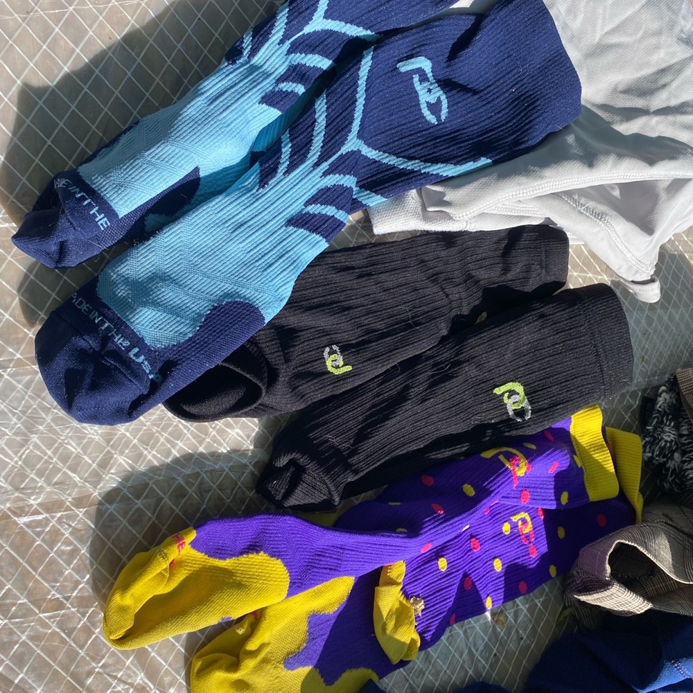 Blue and Black Athletic Socks for Performance